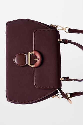 Brown Regular Solid Sling Bag, , image 4